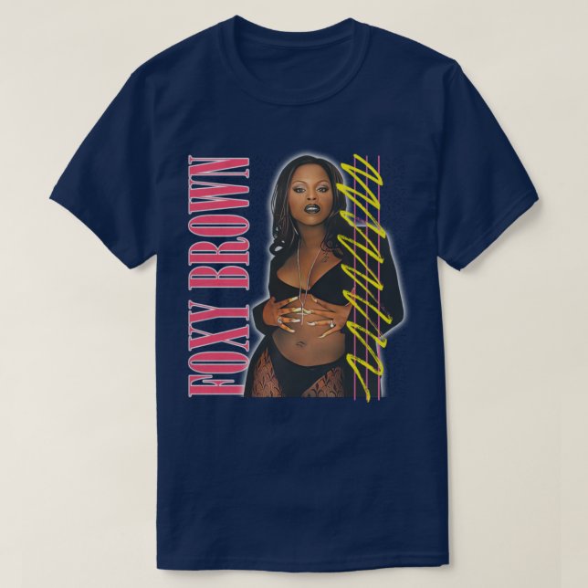 Foxy Brown 90s Retro Fan Design T-Shirt (Design Front)