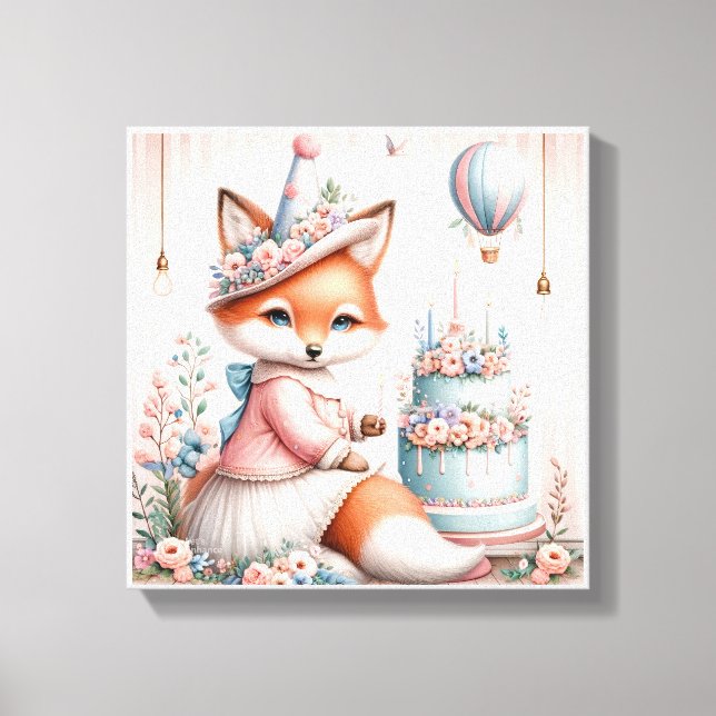 Foxy Celebration Canvas Print (Front)