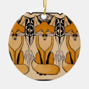 Foxy Ceramic Tree Decoration
