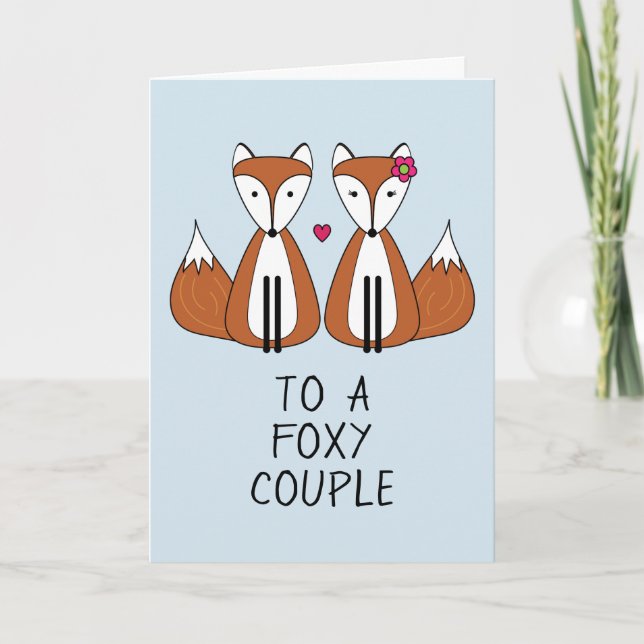 Foxy Couple Fox Anniversary Card (Front)