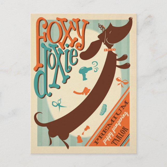 Foxy Doxie Postcard (Front)