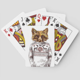 Foxy Dressed Fox Playing Cards
