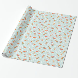 Foxy Floral by Origami Prints Wrapping Paper