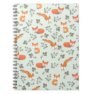 Foxy Floral Pattern Notebook
