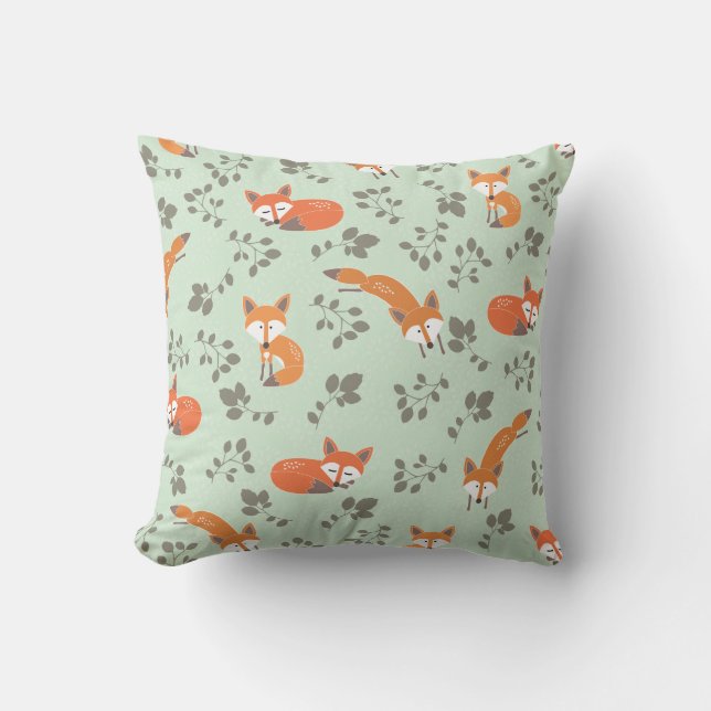 Foxy Floral Pillow (Front)