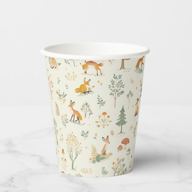 "Foxy Forest Paper Cup" Paper Cups (Front)