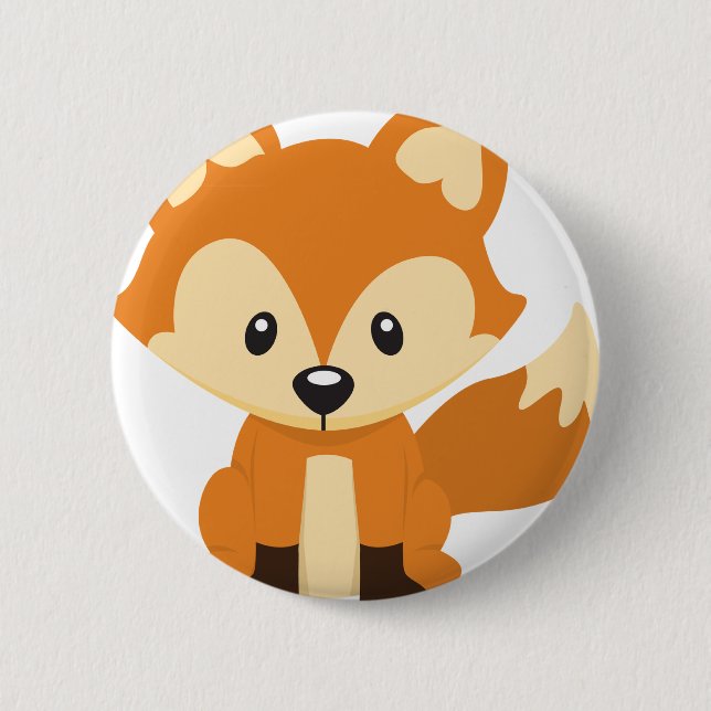 Foxy fox 6 cm round badge (Front)
