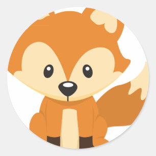 Foxy fox classic round sticker