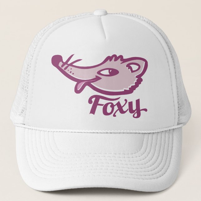 Foxy fox pink graphic girls hat (Front)