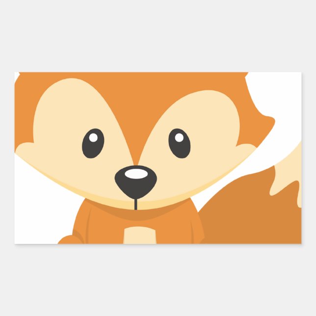 Foxy fox rectangular sticker (Front)