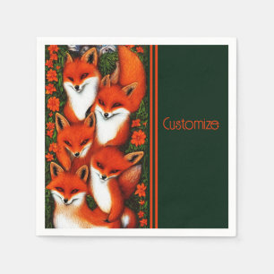 Foxy Fun Green Napkin