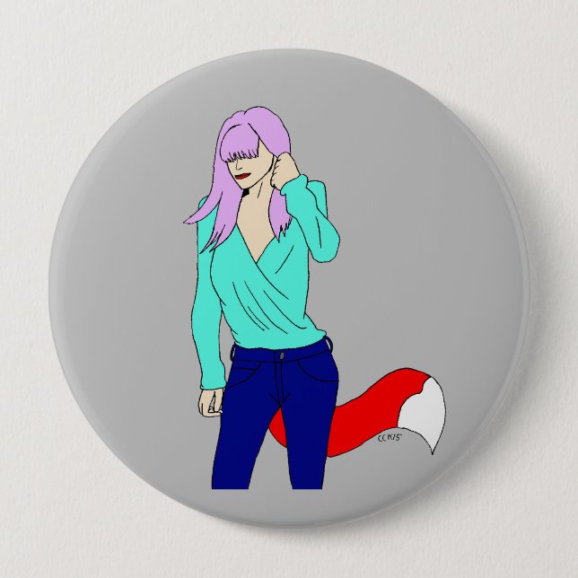 foxy girl   10 cm round badge (Front)