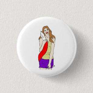 foxy girl 3 cm round badge
