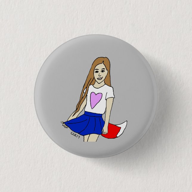 foxy girl  3 cm round badge (Front)