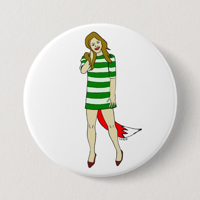 foxy girl 7.5 cm round badge (Front)