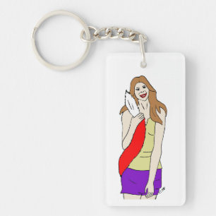 foxy girl key ring