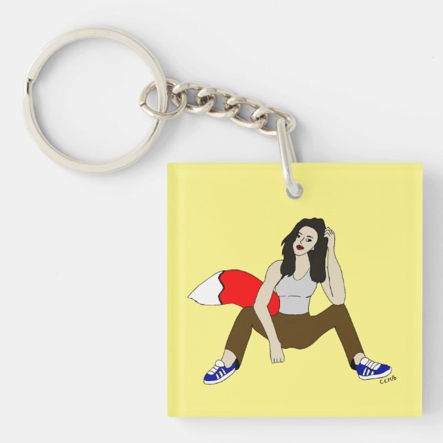 foxy girl  key ring (Front)