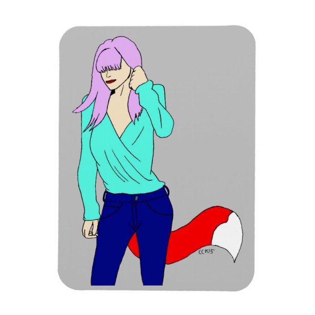 foxy girl   magnet (Vertical)