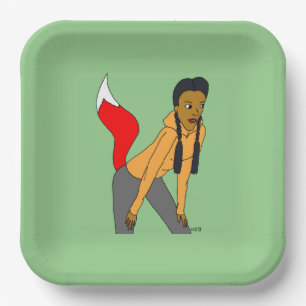 foxy girl paper plate