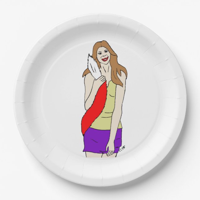 foxy girl paper plate (Front)
