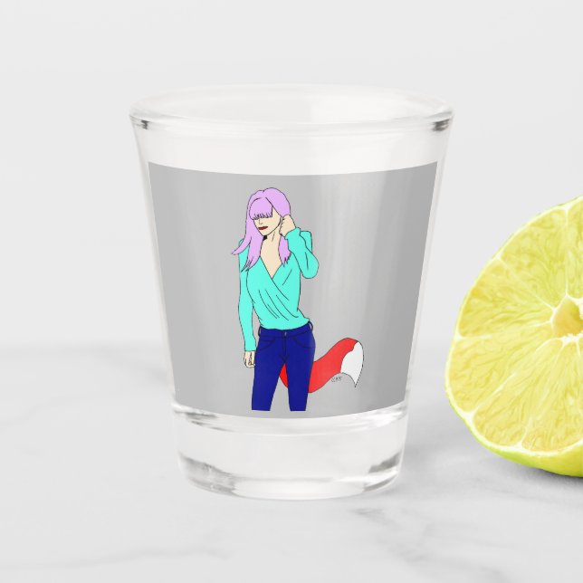 foxy girl   shot glass (Front)
