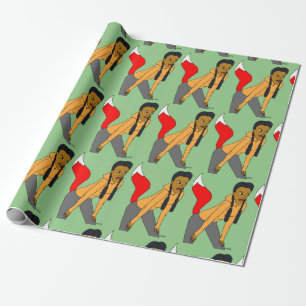 foxy girl wrapping paper