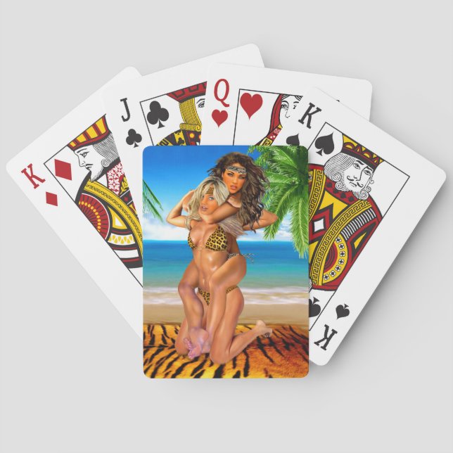 Foxy Jungle Wrestlers Playing Cards (Back)