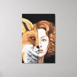 Foxy Lady - Face Canvas Print - Painting Art