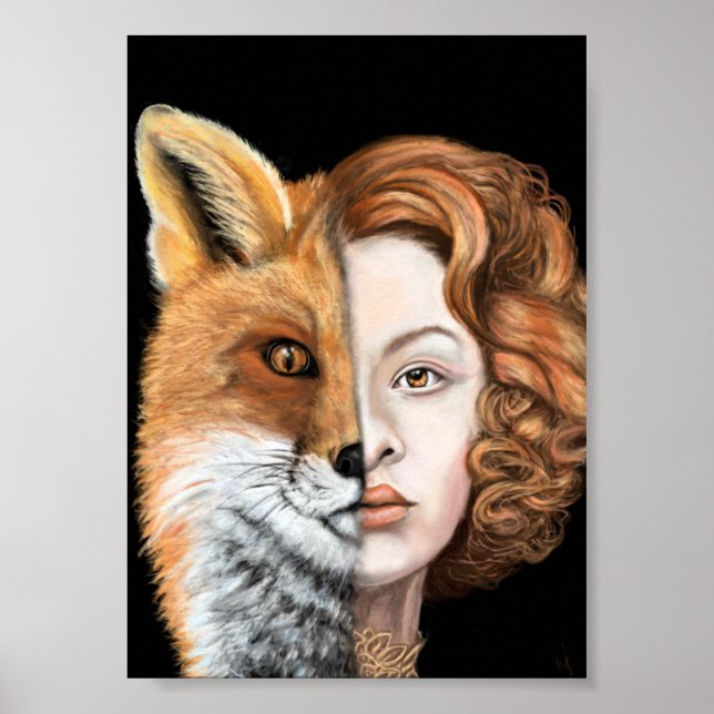 Foxy Lady - Face Poster - Painting Art (Front)