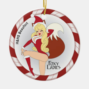 Foxy Lady Santa Ornament