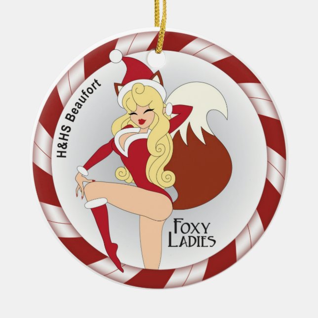 Foxy Lady Santa Ornament (Front)