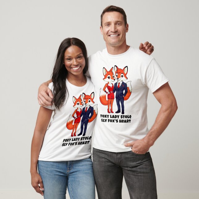 Foxy Lady Stole Sly Fox's Heart Valentine Unisex T-Shirt (Unisex)