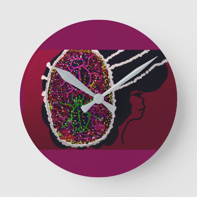 Foxy Ladybug Bride Round Clock (Front)