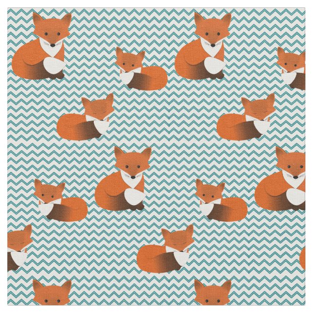 Foxy Little Foxes Fabric (Close Up)