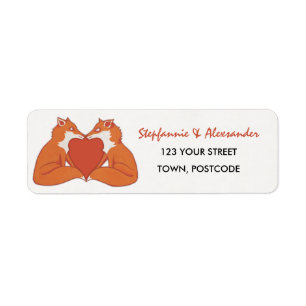 Foxy Love brown Return Address Label
