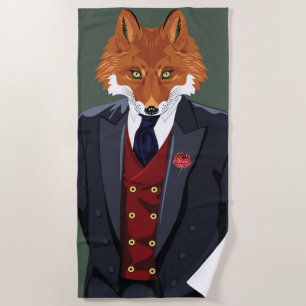 Foxy Portrait Beach Towel