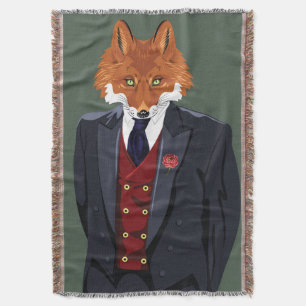 Foxy Portrait Throw Blanket