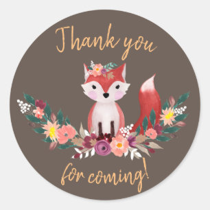 Foxy Round Birthday Sticker