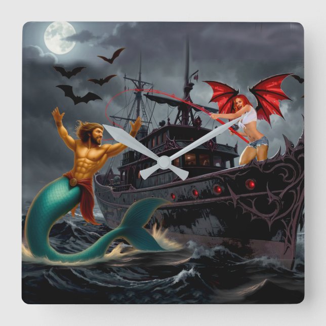 Foxy Roxy Vampire Rebel-High Seas  Square Wall Clock (Front)