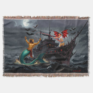 Foxy Roxy Vampire Rebel-High Seas Throw Blanket