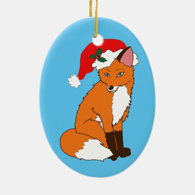 Foxy Santa Ceramic Tree Decoration (Back)