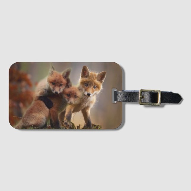 Foxy Triplets Luggage Tag (Front Horizontal)