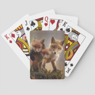 Foxy Triplets Playing Cards