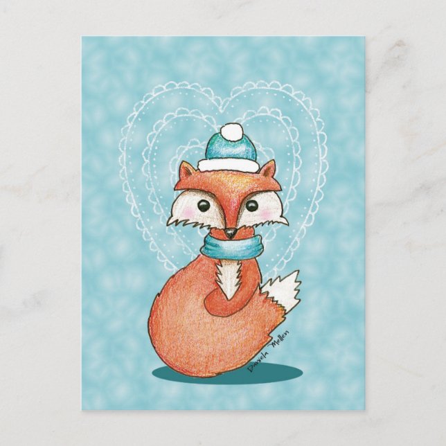 Foxy Valentine Postcard (Front)