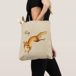 "Foxy" - Vintage Japanese Sketch of a Fox Tote Bag