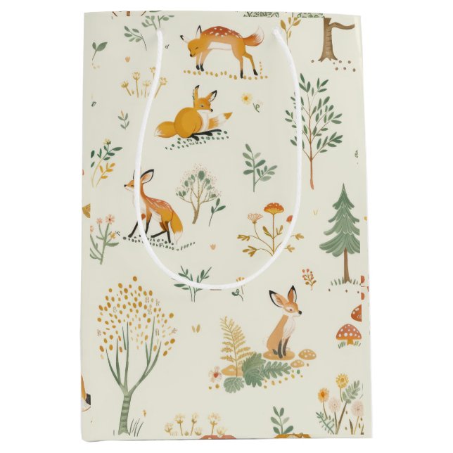 "Foxy Woodland Gift Bag" Medium Gift Bag (Front)
