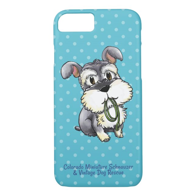 Fozi - Polkadot Schnauzer Cell Phone Case - 1 (Back)