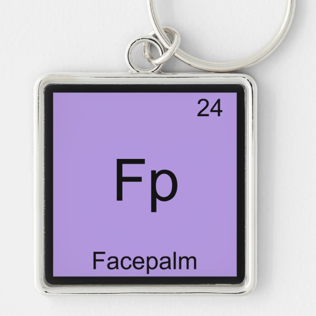 Fp - Facepalm Funny Element Meme Chemistry Tee Key Ring (Front)