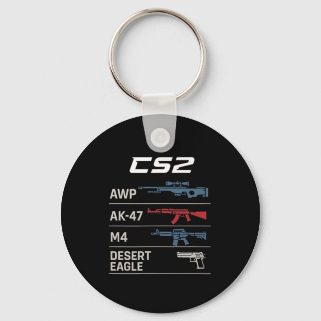 Fps Gamer Funny Cs First Person Competitive Gaming Key Ring (Front)