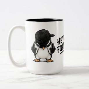 FQAD Penguin – Sassy Penguin with Attitude Two-Tone Coffee Mug